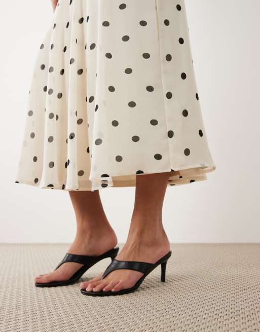 Gina Tricot - Maxi rok van chiffon in gebroken wit met stippen, 5 van 5