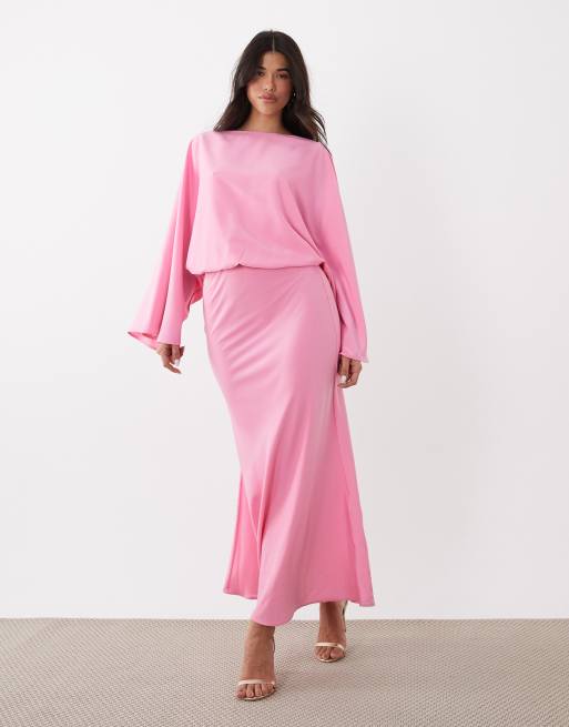 Gina Tricot – Maxikleid in Rosa mit drapierter Rückseite, 2 von 4