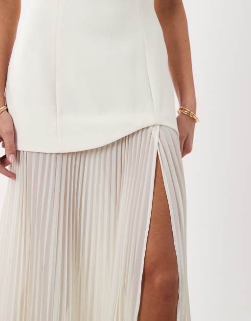 Gina Tricot – Maxikleid in Weiß mit tiefer Taille und Schaldetail , 3 von 4
