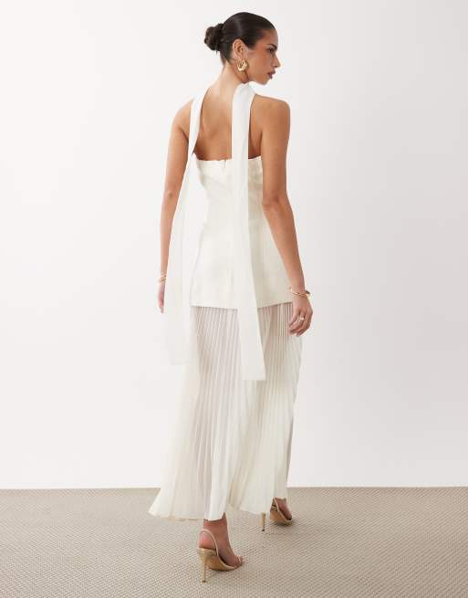 Gina Tricot – Maxikleid in Weiß mit tiefer Taille und Schaldetail , 4 von 4