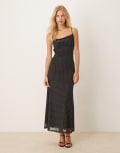 [GINA TRICOT] Gina Tricot mesh midi dress in black and white polka dot-Multi M Polka dot
