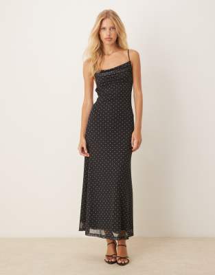 Gina Tricot Mesh Midi Dress In Multi