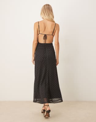 Gina Tricot Mesh Midi Dress In Multi