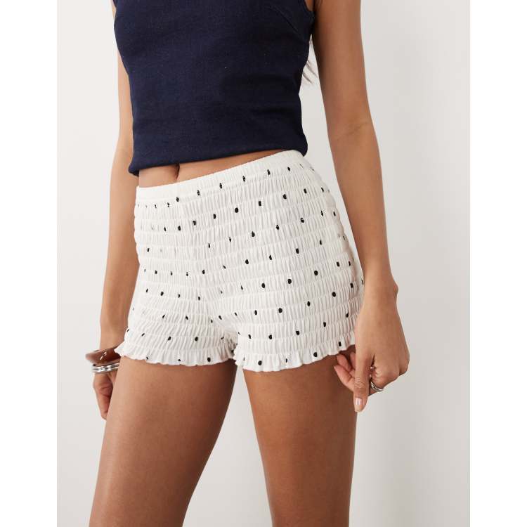 Gina Tricot micro bloomer shorts in black polka dot print | ASOS