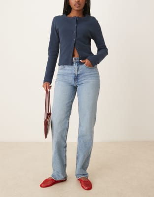 Gina Tricot Mid Rise Straight Leg Jeans