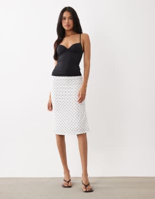 Gina Tricot midi skirt in black and white polka dot print - part of a set