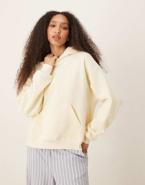 Gina Tricot – Mieszaj i łącz – Kremowożółta luźna bluza z kapturem - view 1