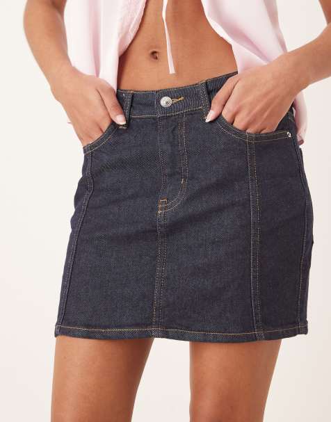Gina Tricot - Mini-jupe en jean - Bleu indigo foncé délavé - view 1