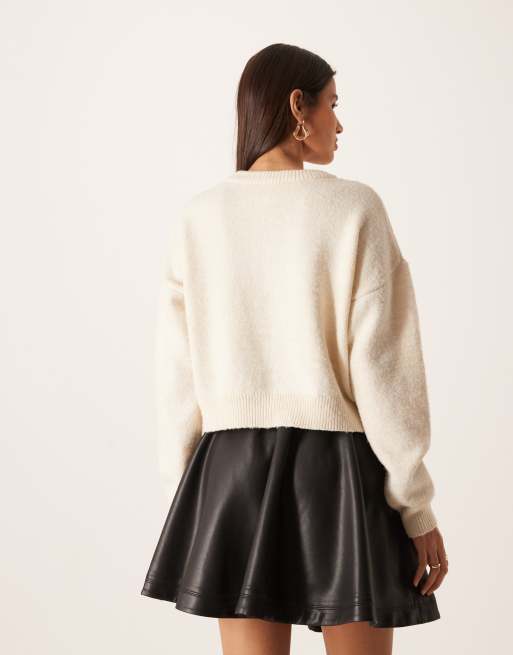 Gina Tricot mini PU skirt in black, 4 of 5