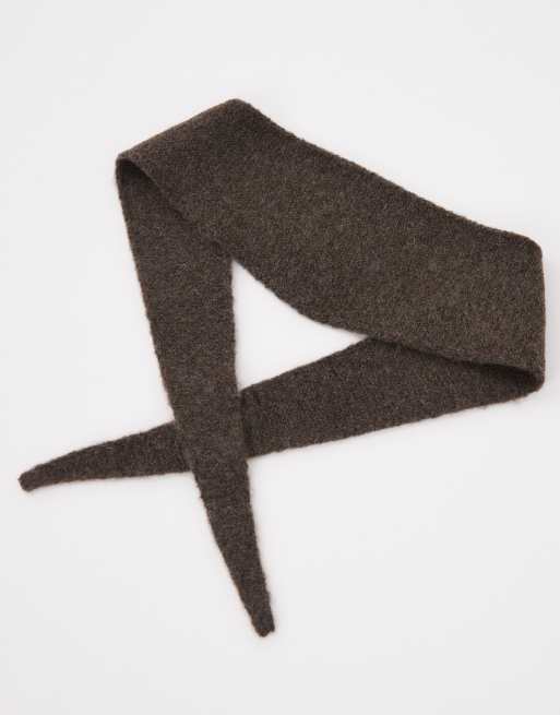 Gina Tricot mini sciarpa a maglia per il collo marrone, 2 di 3