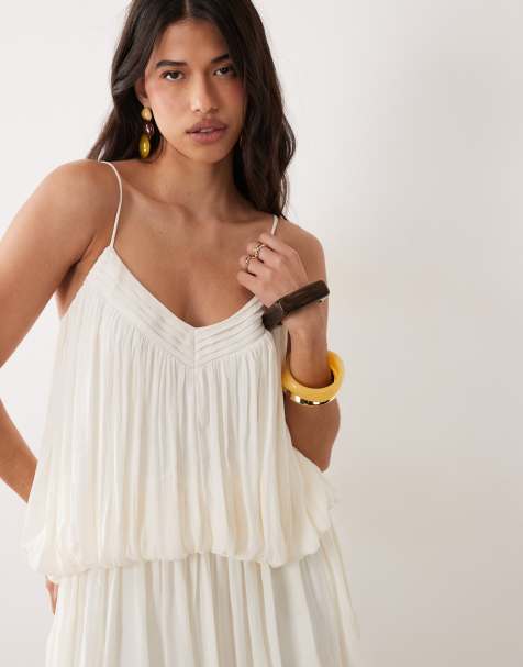 Gina Tricot mini strappy dress in white