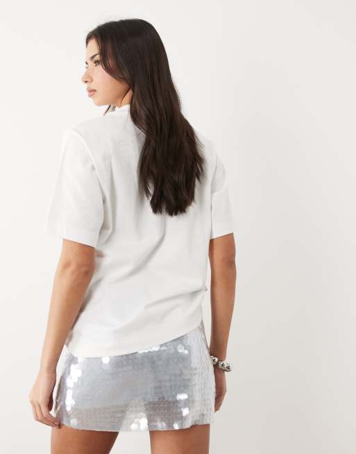 Gina Tricot - Minigonna blu chiaro con paillettes, 4 di 5