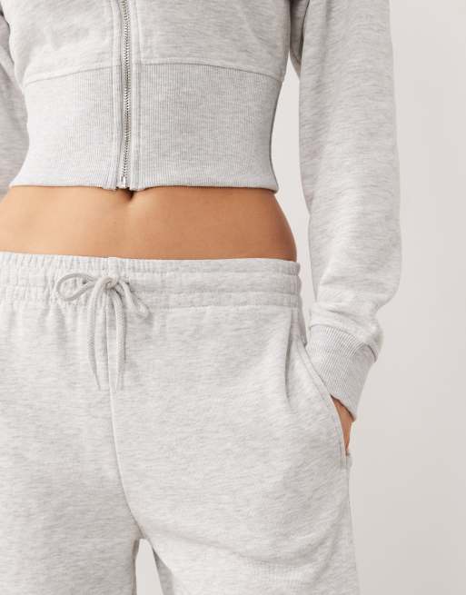 Gina Tricot mix and match barrel sweatpants in light grey melange, 4 of 5