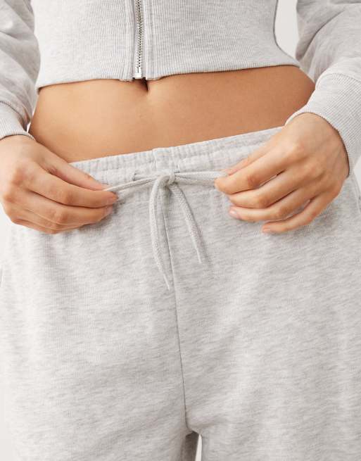 Gina Tricot mix and match barrel sweatpants in light grey melange, 5 of 5