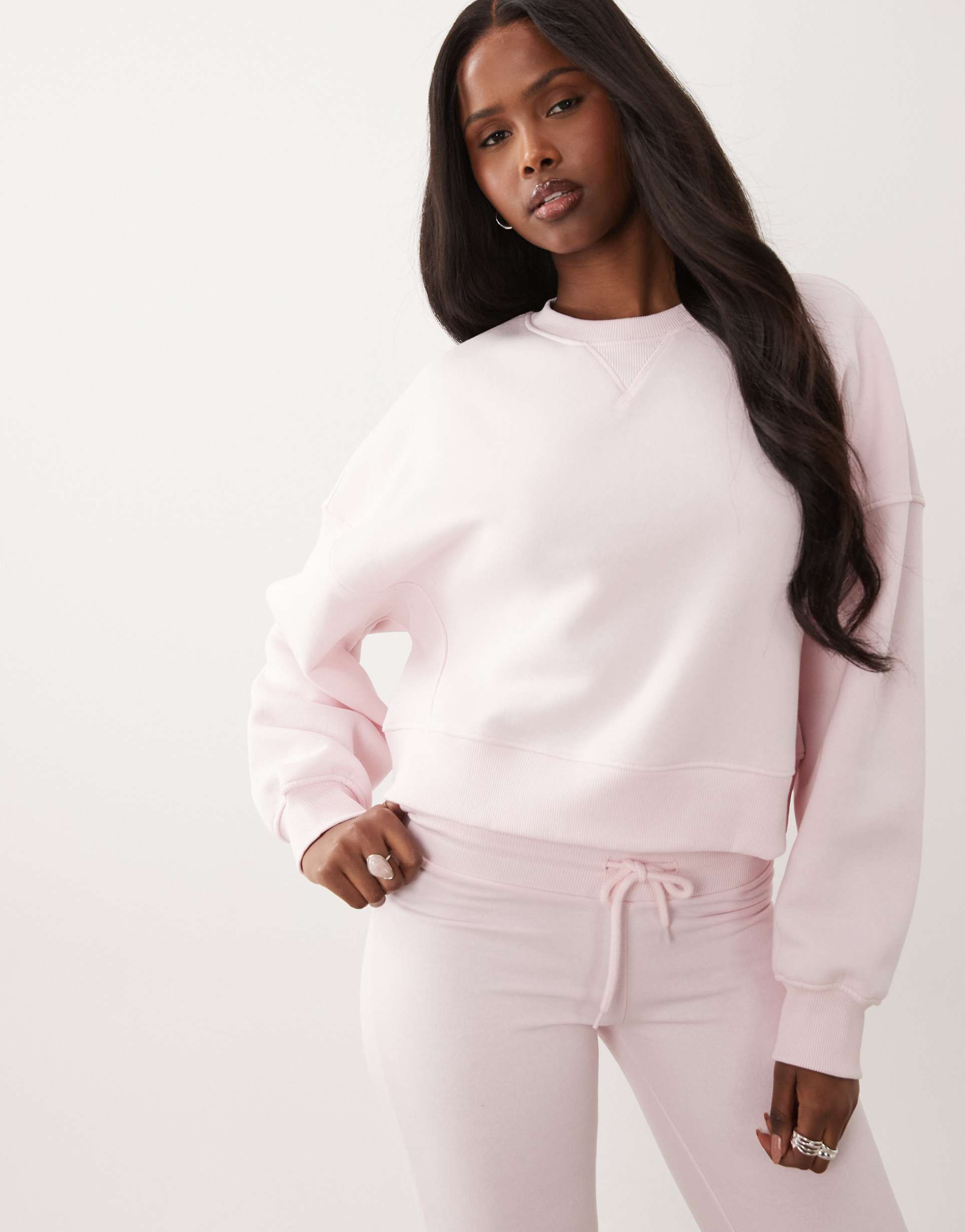 gina tricot mix and match crew neck sweater in pink