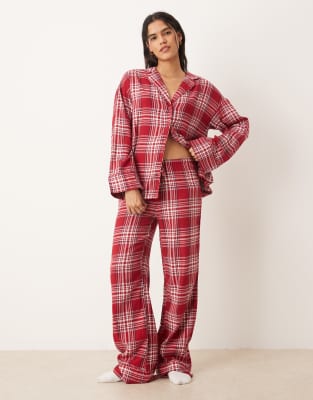 Gina Tricot Mix And Match Flannel Pajama Pants In Red