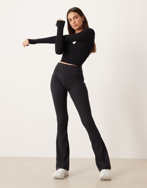 Gina Tricot mix and match flare yoga leggings in black