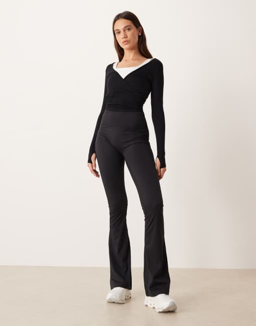 Gina Tricot mix and match long sleeve soft wrap cardigan in black