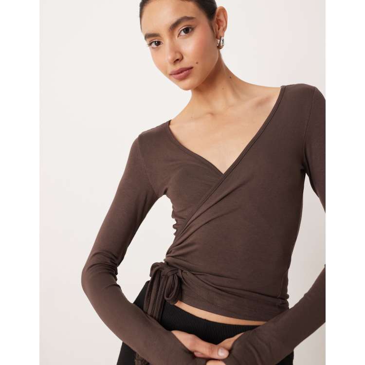 トップス Tied Long Wrap Wool Cardigan Sweater M Women's Turtleneck