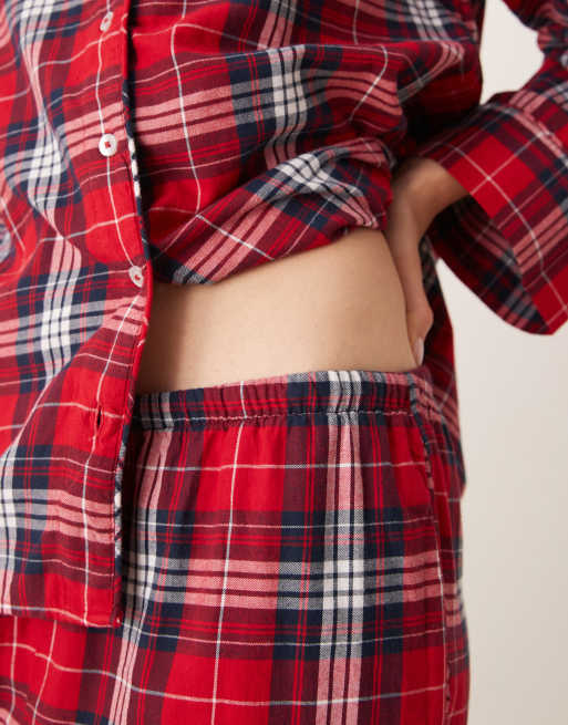 Gina Tricot mix and match lounge pyjama pants in red check, 2 of 4