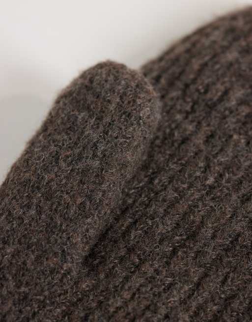 Gina Tricot Mix and Match muffole a coste marroni, 2 di 3