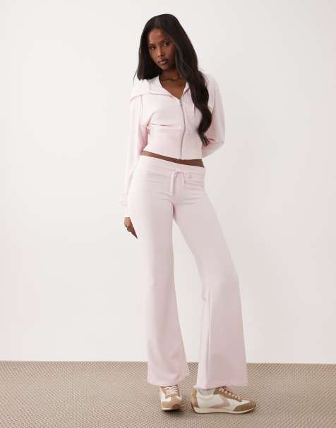 Gina Tricot – Mix and Match – Schmal geschnittene Jogginghose in Rosa mit niedrigem Bund - view 1