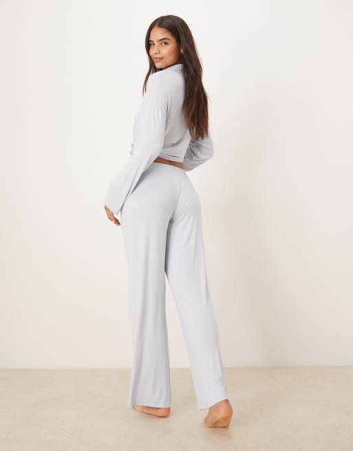 Gina Tricot mix and match soft pajama pants in light blue, 4 of 4