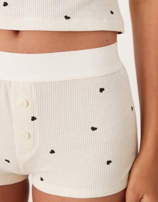 Gina Tricot Mix And Match Soft Pajama Shorts In White
