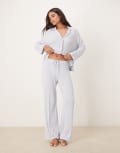 [GINA TRICOT] Gina Tricot Mix and Match soft pyjama pants in light blue XS Light blue