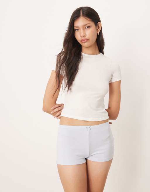 Gina Tricot mix and match soft pyjama shorts in light blue