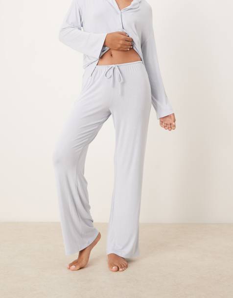 Gina Tricot mix and match soft pyjamas in light blue - view 1