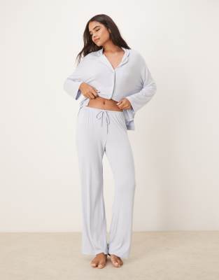 GINA TRICOT Gina Tricot mix and match soft pyjamas trousers in light blue