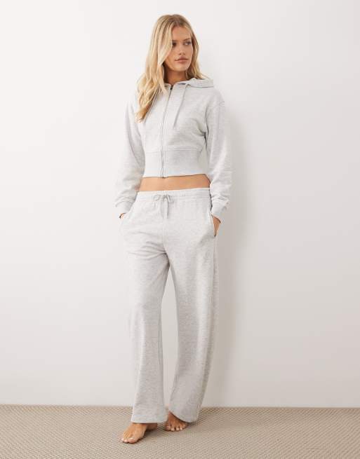 Gina Tricot - Mix and Match - Sweat à capuche ajusté à fermeture éclair - Gris clair chiné, 2 de 4