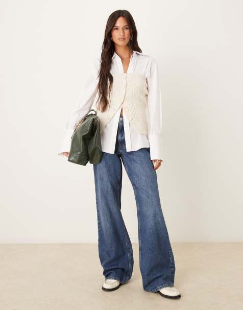 Gina Tricot - Mix and Match - Top a fascia in maglia a trecce crema avorio - view 1
