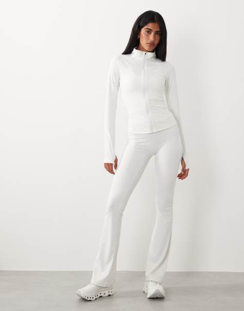 Gina Tricot – Mix and Match – Yoga-Set in Wollweiß mit Reißverschluss - view 1