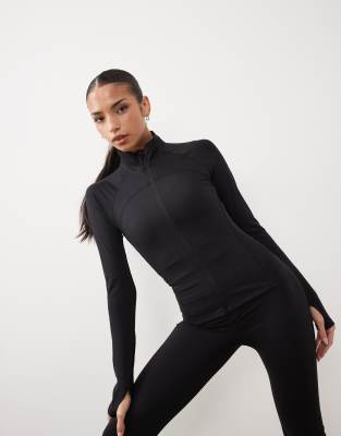 Gina Tricot mix and match zip up yoga jacket in black black 12190₽