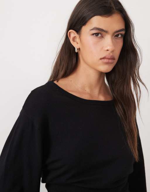 Gina Tricot Mix & Match top da casa in maglia nero, 3 di 4