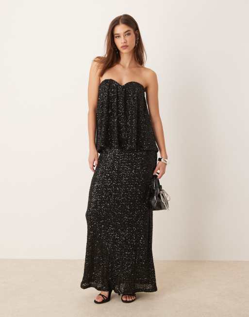 Gina Tricot - Mix & Match - Top senza spalline e gonna in paillettes