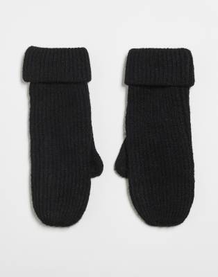 Gina Tricot - Moufles côtelées - Noir