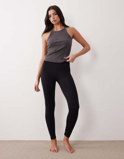 Gina Tricot - Naadloze zachte legging met hoge taille in zwart - view 1
