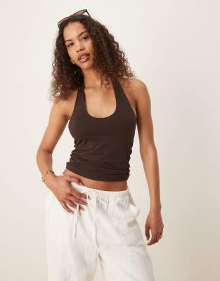 Gina Tricot - Neckholder-Top in Braun