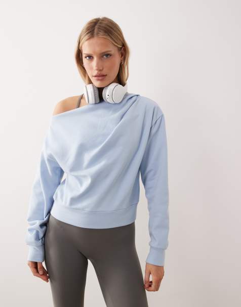 Gina Tricot one shoulder sweater in light blue