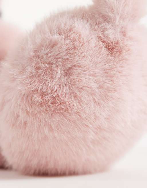 Gina Tricot orejeras de piel sintética en rosa bebé, 3 de 3