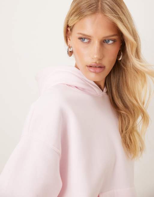 Gina Tricot – Oversize-Kapuzenpullover in Hellrosa, Kombiteil