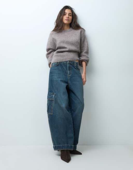 Gina Tricot Oversize-Pullover mit Mohair in Braun, 5 von 5
