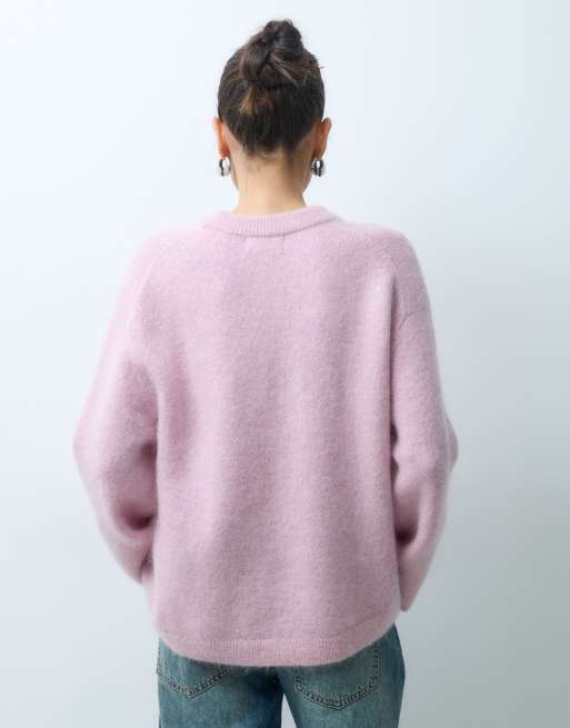 Gina Tricot Oversize-Pullover mit Mohair in puderrosa, 2 von 5