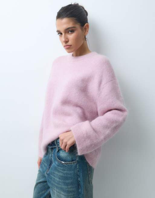 Gina Tricot Oversize-Pullover mit Mohair in puderrosa, 5 von 5