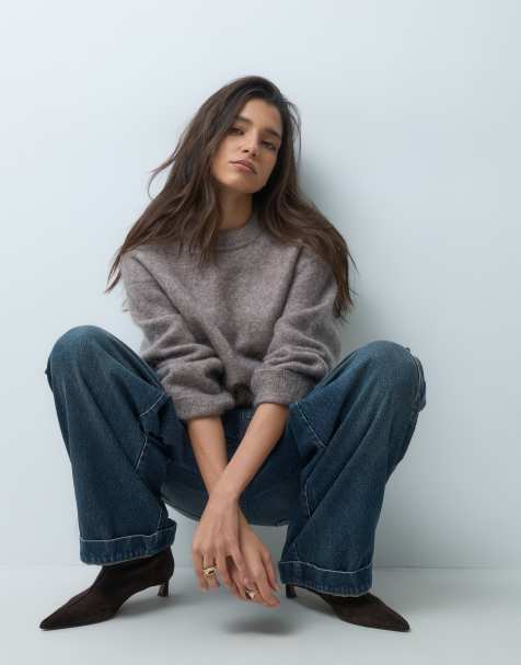 Gina Tricot oversize-tröja med mohair, brun - view 1