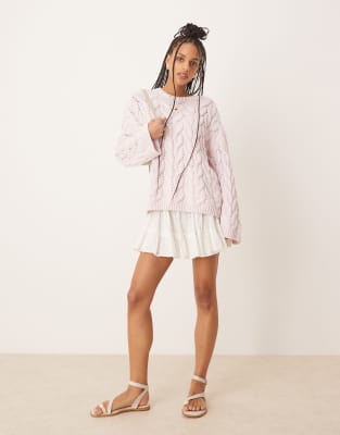 Gina Tricot Oversized Cable Knit Sweater