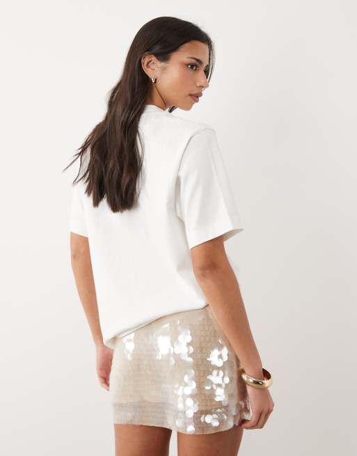 Gina Tricot – Pailletten-Minirock in Gold, 4 von 5
